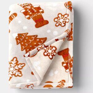 Wondershop Christmas Gingerbread Cookies Plush Throw Blanket NWT